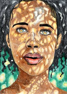 Mulher sob uma luz salpicada de Loretta Van Der Westhuizen