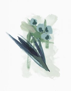 Flores azuis abstratas de Lori Ann Folz