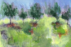 Árvores verdes impressionistas de Lori Ann Folz