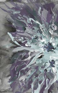 Abstrato floral roxo e azul-esverdeado