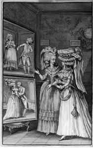 Ilustração de Louis Binet (1744-1800) para o livro de Nicolas Edme Restif de La Bretonne "Les Parisiennes", ou XL General Characters Taken in the Modern Moors, apto para servir uma l