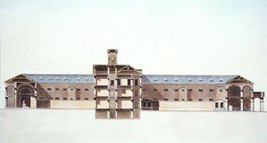 Cross Section of the New Prison in Brussels, from 
