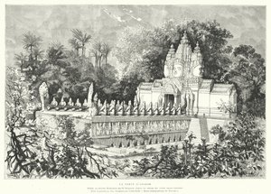 Porta de Angkor, Camboja (gravura) de Louis (after) Delaporte