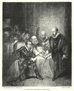 Alva exigindo o Juramento de Fidelidade (gravura) de Louis (after) Gallait