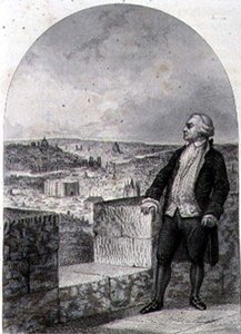 Honore Gabriel Riqueti, Conde de Mirabeau (1749-91) nas muralhas de Paris, gravado por Philibert Langlois (gravura) de Louis (after) Marckl