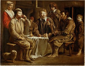Uma refeição de camponeses ... de Louis (attr. to) Le Nain