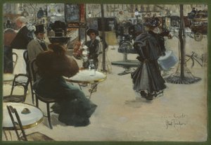 Cena de rua, também conhecida como Terraço de um café, ca. 1895 (óleo sobre madeira) de Louis Abel-Truchet