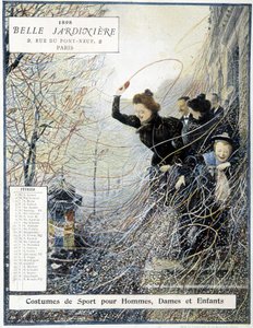 Fevereiro: o carnaval do "Mardi Gras" - calendário de lojas "La Belle Jardinière". de Louis Anet Sabatier