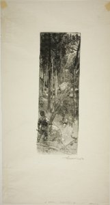 Pinheiros em queda de Louis Auguste Lepère