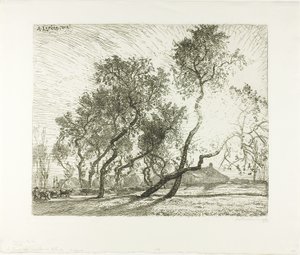 Quinta com choupos holandeses de Louis Auguste Lepère