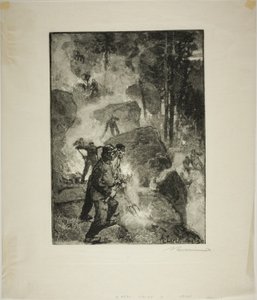 Queimadores de fetos na floresta de Louis Auguste Lepère