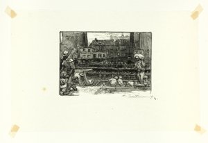Descarregadores de gesso, placa três de Le Long de la Seine et des Boulevards de Louis Auguste Lepère