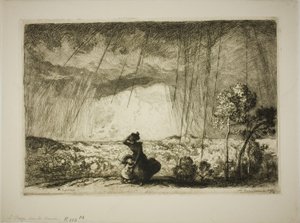 Tempestade na duna de Louis Auguste Lepère