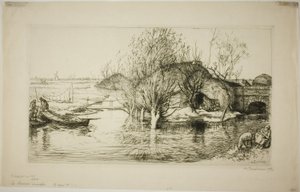 A cabana inundada de Louis Auguste Lepère