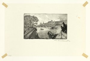 O Louvre, visto do Pont-Neuf, placa treze de Le Long de la Seine et des Boulevards de Louis Auguste Lepère