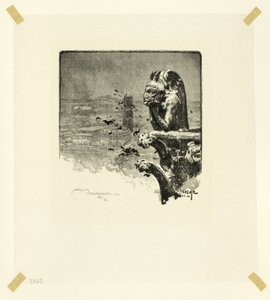 O Vampiro de Notre-Dame, placa nove de Le Long de la Seine et des Boulevards de Louis Auguste Lepère