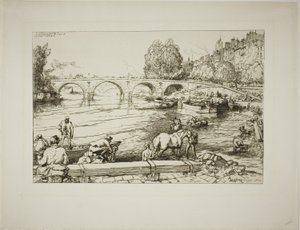 O bebedouro do Pont Marie de Louis Auguste Lepère