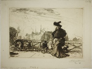 A Île de la Cité vista da Pont des Arts de Louis Auguste Lepère