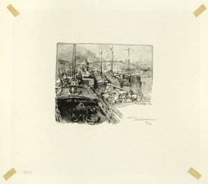 Doca de Villette, placa cinco de Le Long de la Seine et des Boulevards de Louis Auguste Lepère