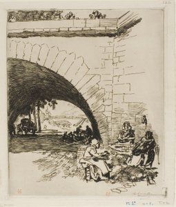 Os carteadores de lã em Pont Marie de Louis Auguste Lepère