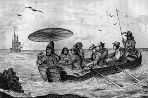 Então deixei a minha ilha gravada depois do desenho de M. de Sainson para o Livro de Daniel Defoe (De foe) "Robinson Crusoe" edição francesa de 1837.