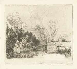 Pescadores junto a um rio de Louis Bernard Coclers