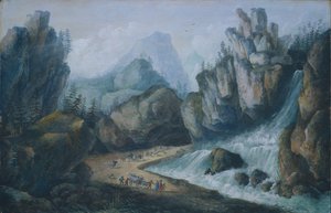 Torrent e cachoeira nos Alpes de Louis Bélanger