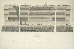 Ruínas de Miguitlan ou Mitla, na Província de Oaxaca, ilustração de 
