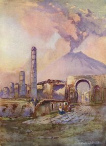 Pompéia, o Vesúvio à distância de Louis Burleigh Bruhl