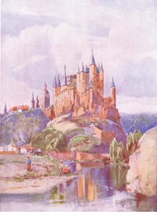O Alcazar, Segonia, da Hutchinsons Picturesque Europe publicado por Hutchinson & Son, c.1930