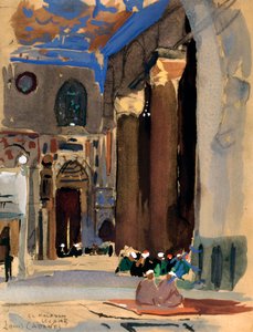 Interior da Mesquita do Sultão Kalaoun, Cairo, Egito, 1928