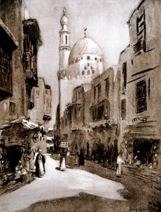 Rua velha na luz solar, Cairo, Egito, 1928
