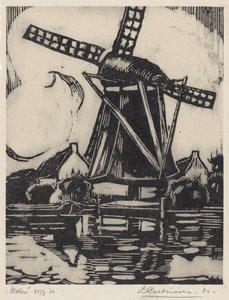 Molen (título original no objeto) de Louis Cardinaals (signed by artist)