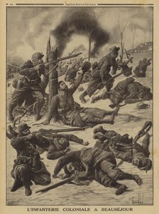 Combate de infantaria colonial francesa em Beausejour, Primeira Guerra Mundial de Louis Charles (after) Bombled