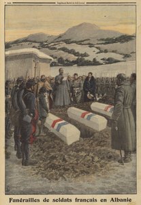 Funeral de soldados franceses que morreram na Albânia durante a retirada da Sérvia, Primeira Guerra Mundial