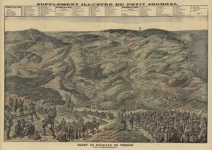 Vista panorâmica do campo de batalha de Verdun, França, Primeira Guerra Mundial