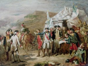 Esboço para a Batalha de Yorktown, 1 a 17 de outubro de 1781, c.1836