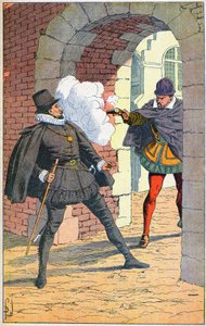 Assassinato de William 1st the Taciturn em Delft em 1584 de Louis Charles Bombled