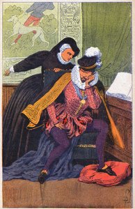 Catherine de Medicis e seu filho Charles IX de Louis Charles Bombled
