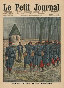 Execução de um espião, ilustração da capa do &39;Le Petit Journal&39;, suplemento ilustrativo, 20 de dezembro de 1914