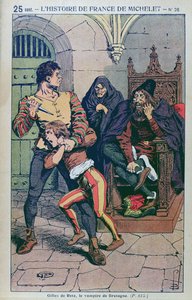 Gilles de Laval (1404-40) Senhor de Rais, em &39;Uma História Popular da França&39; por J. Michelet, c.1900 de Louis Charles Bombled