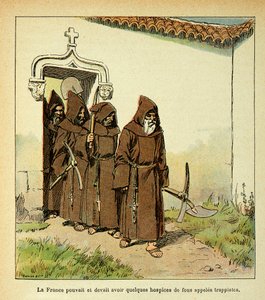 Ilustração de Bombled Louis (1862-1927) do livro "O Memorial de Santa Helena" do Conde Emmanuel de Las Cases (1766-1842): Trapistas, Coleção Particular de Louis Charles Bombled