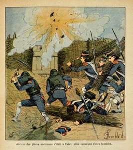 Ilustração de Bombled Louis (1862-1927) do livro "O Memorial de Santa Helena" do Conde Emmanuel de Las Cases (1766-1842): Sítio de uma Cidade, Coleção Particular de Louis Charles Bombled