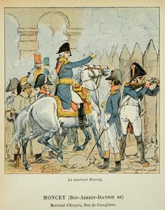 Ilustração de Bombled Louis (1862-1927) do livro "O Memorial de Santa Helena" do Conde Emmanuel de Las Cases (1766-1842): O Marechal Bon Adrien Jeannot de Moncey (1754-1842), Duque de Conegliano, Coleção Particular de Louis Charles Bombled