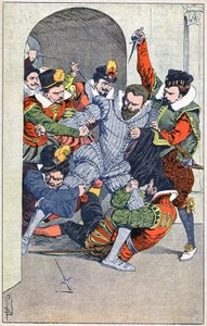 Assassinato de Henri I, Duque de Guise, em Blois, em 1588. de Louis Charles Bombled