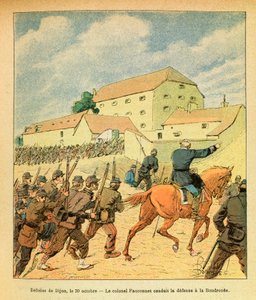 The Eastern Armee of Eugene Sergeant, dit Grenest, ilustrado por Louis Bombled (1862-1927) (Guerra Franco-Alemã; campanha de 1870-1871): Defesa da cidade de Dijon, em 30 de outubro de Louis Charles Bombled