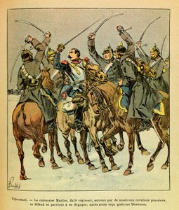 A Armee Oriental do Sargento Eugene, conhecida como Grenest, ilustrada por Louis Bombled (1862-1927) (Guerra Franco-Alemã; campanha de 1870 -1871): Durante a Batalha de Villersexel, o navio de guerra Marlier do 5º regimento cercado pelos prussianos, conseg de Louis Charles Bombled