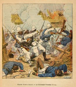 A Guerra em Madagáscar - História das Expedições Francesas de 1885-1895 por Henri Galli dit Galllichet (1854-1922), ilustrada por Louis Bombled (1862-1927): As feridas do Tenente Foreston durante as batalhas de Ambolomonty em 1895, Coleção Particular de Louis Charles Bombled