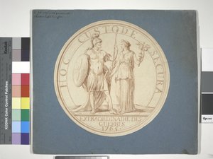 Projeto de medalha, Guerra e Paz: HOC CUSTODE SECURA de Louis Claude (attr. to) Vassé