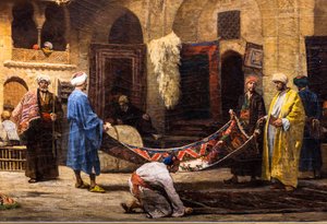O bazar de tapetes no Khan Khalil, no Cairo